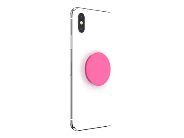 PopSockets PopGrip - Fingergrepp/vikbart ställ för mobiltelefon - neonrosa