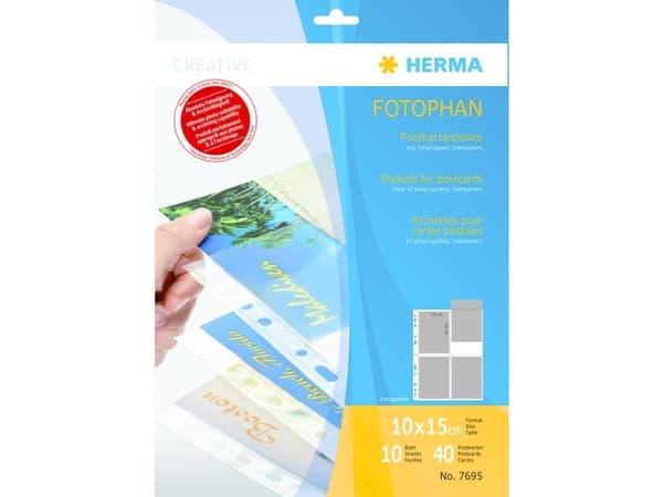 HERMA 7695, Läpinäkyvä, Polypropeeni (PP), 100 x 150 mm, 235 mm, 312 mm