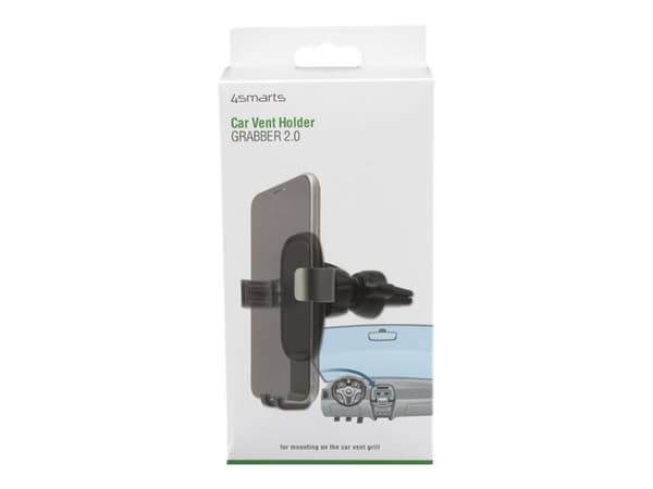 4smarts GRABBER 2.0 - Bilholder for mobiltelefon - grå, svart