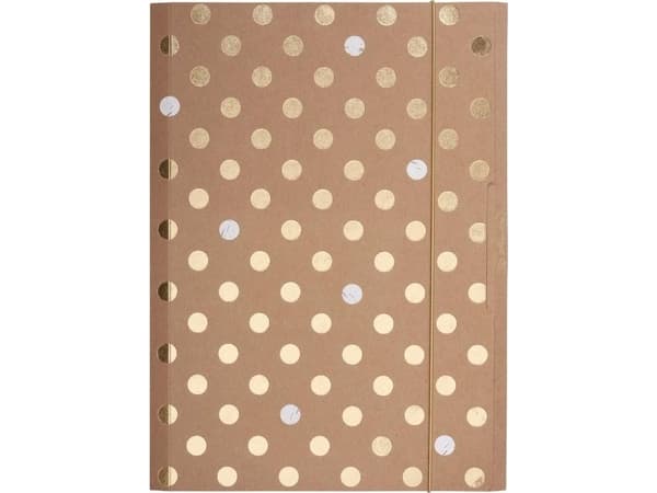 Herlitz Pure Glam, Konvensjonell filmappe, A4, Kartong, Gull, Landskap/portrett, Elastisk bånd
