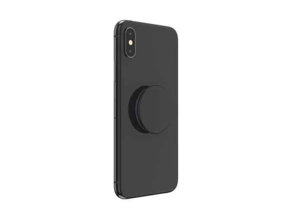 PopSockets PopGrip Basic - Fingergrepp/vikbart ställ för mobiltelefon - universell - svart