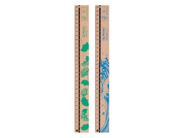 Herlitz 50033621, Vanlig linjal, Tre, Brun, 30 cm, 10 stykker