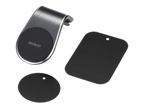 DELTACO ARM-C104 - Bilholder for mobiltelefon - magnetisk, vinklet, slank - svart