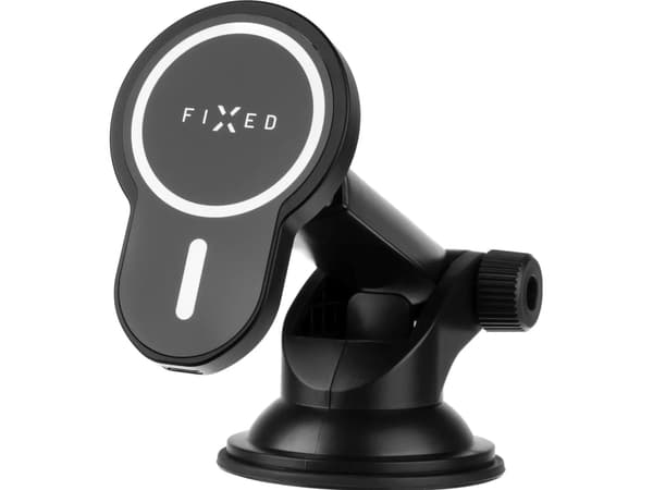 FIXED MagClick XL - Bilhållare för mobiltelefon - MagSafe, med trådlös laddning - svart