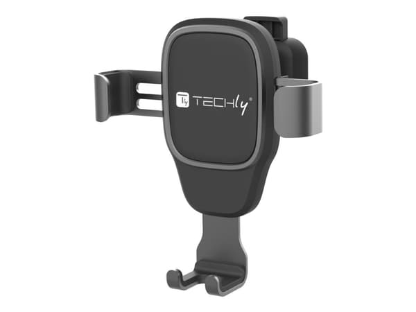 TECHly - Bilhållare för mobiltelefon - universal, with gravity system - from 2.5" to 3.6" wide - svart Svart