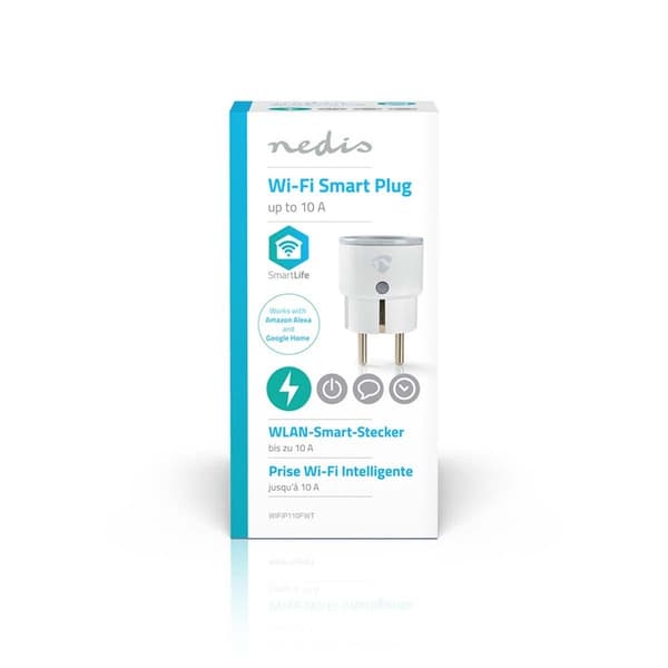 Nedis SmartLife Smart Plug | Wi-Fi | IP21 | Effektmåler | 2500 W | EU stik / Type F (CEE 7/7) | -10 - 40 °C | Android™ / IOS | Hvid | 1 stk