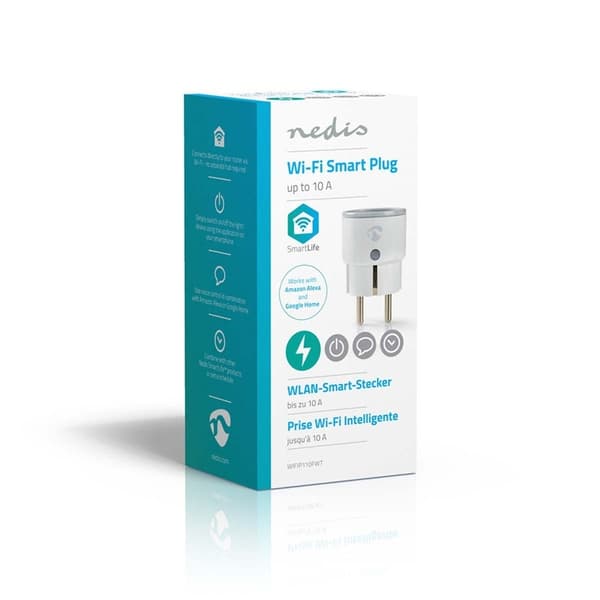 Nedis SmartLife Smart Plug | Wi-Fi | IP21 | Effektmåler | 2500 W | EU stik / Type F (CEE 7/7) | -10 - 40 °C | Android™ / IOS | Hvid | 1 stk