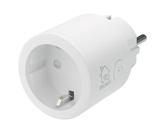 DELTACO SMART HOME älypistorasia, Wi-Fi, 1xCEE 7/3, 10A, ajastin, valk