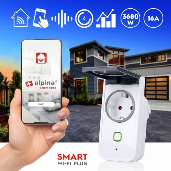 Alpina WiFi udendørs smart plug 3680W + energimåling