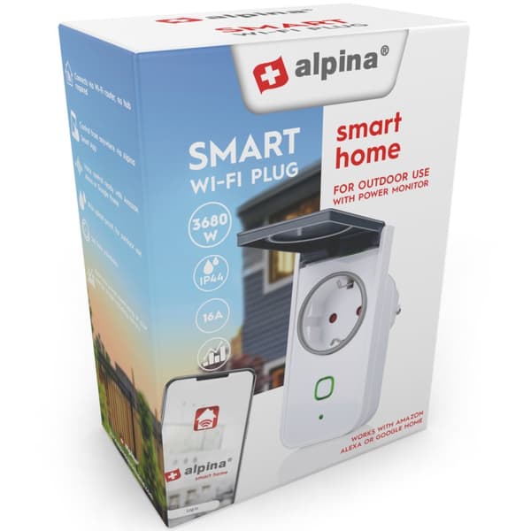 Alpina WiFi udendørs smart plug 3680W + energimåling