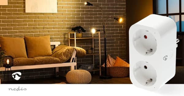 Nedis SmartLife Smart Plug | Wi-Fi | IP21 | Strömmätare | 3680 W | Type F (CEE 7/7) | 0 - 55 °C | Android™ / IOS | 2-vägs | Vit | 1 st