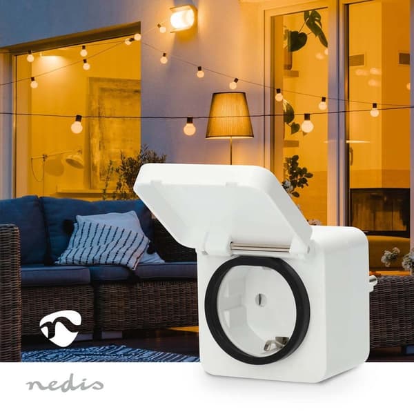 Nedis SmartLife Älypistorasia | Zigbee 3.0 | IP44 | Virtamittari | 3680 W | Type F (CEE 7/7) | -25 - 55 °C | Android™ / IOS | Valkoinen | 1 kpl