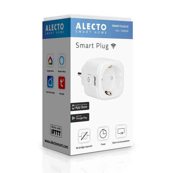Alecto SMART-PLUG10 Smart Wi-Fi-kontakt 16A 3680W