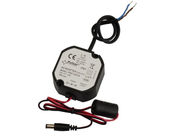 PULSAR PSC12015, Strömförsörjning, inomhus, Svart, IP67, CE, 18 W