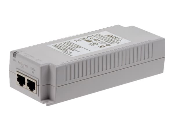 AXIS T8134 Midspan - Strøminjektor - AC 100-240 V - 60 watt - Europa - for AXIS C1410, D3110, P1385-E, P1455-LE, P1455-LE-3, Q6000-E, Q6100-E 50, W40