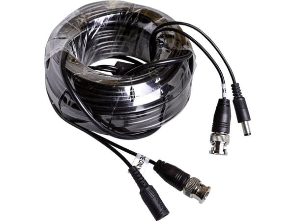 m-e modern-electronics 55322 Kamera, Video, Strøm Forbindelsesledning 18.5 m Sort