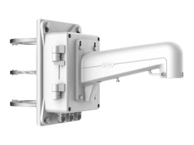 Hikvision DS-1602ZJ-BOX-POLE - Monteringsbrakett for kamerakuppel - med koplingsboks - stangmonterbar - hvit