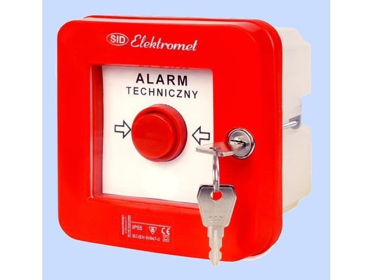 Elektromet Flush-mounted automatic alarm switch with lock and hammer WAZp-1s (921501)
