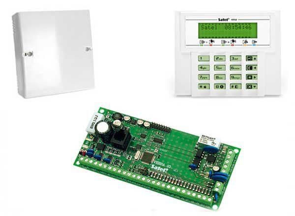 Satel VERSA-10 alarm control panel set with LCD keypad and OPU4P housing