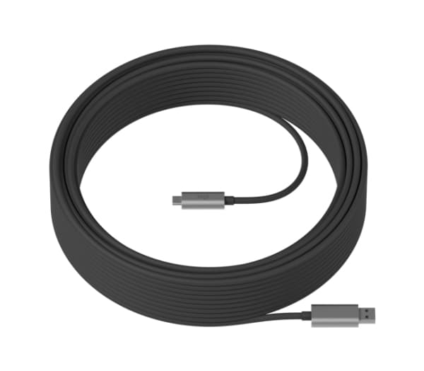 Logitech Strong - USB-kabel - USB typ A (hane) till 24 pin USB-C (hane) - USB 3.1 - 10 m - Active Optical Cable (AOC), plenum - för Room Solution Hud