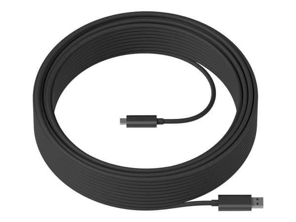 Logitech Strong - USB-kabel - USB typ A (hane) till 24 pin USB-C (hane) - USB 3.1 - 10 m - Active Optical Cable (AOC), plenum - för Room Solution Hud