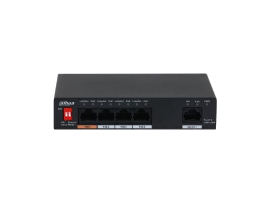 Dahua Technology PoE PFS3005-4ET-60-V2, Uhåndtert, L2, Gigabit Ethernet (10/100/1000), Strøm over Ethernet (PoE)