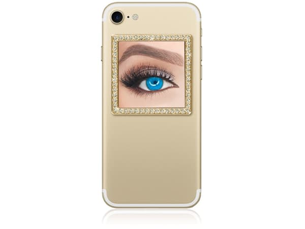 iDecoz Gold Square with Crystals, Gull, Speil, Gloss, Avtagbar, Metall, Jente, 50,8 mm