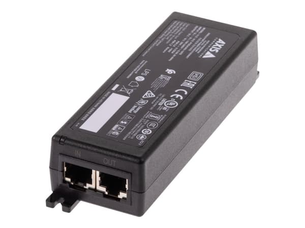 AXIS Midspan - Strøminjektor - AC 100-240 V - 30 watt - utgangskontakter: 1 - Storbritannia - svart - for AXIS A1610, C1410, D3110, M4308, P1385, P38