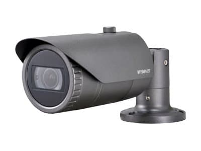 Hanwha Vision WiseNet Q QNO-7082R - Nätverksövervakningskamera - kula - färg (Dag&Natt) - 4 MP - 2560 x 1440 - motoriserad - ljud - komposit - LAN 10 Grå