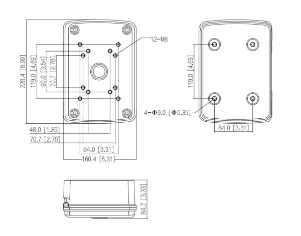 Dahua Technology PFA126, Koblingsboks, Utendørs, Hvit, Dahua, Aluminium, IP66