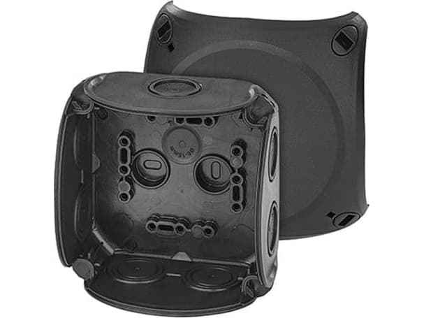 Hensel Cable junction box for indoor installation black IP66 with membrane glands 104x104x70mm DK 0400 B 62000297