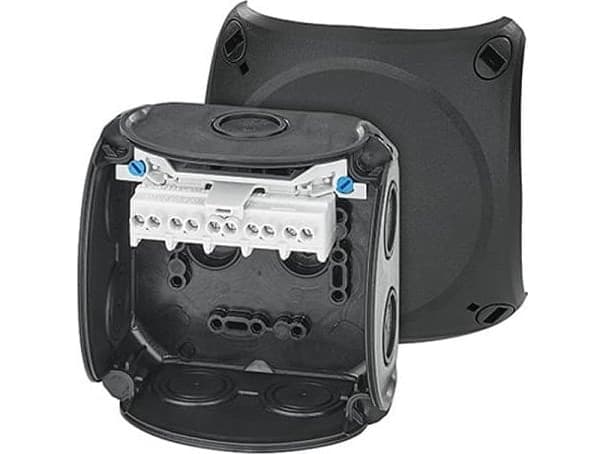 Hensel Cable junction box for indoor installations black IP66 with membrane glands 5x4 mm2 Cu DK 0404 B 62 000 298