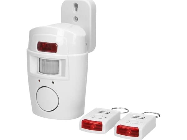 Orno Mini trådløs alarm med innebygget sirene, fjernkontroll, 6m, batteri, 2 fjernkontroller, AS-1