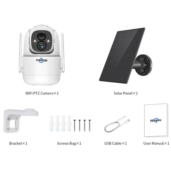 Hiseeu 1080P Professionell Övervakningskamera + Solpanel
