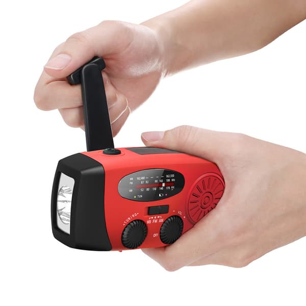 Nödradio Delux 2000mAh Powerbank Dynamo VevRadio Solcell  3-USB