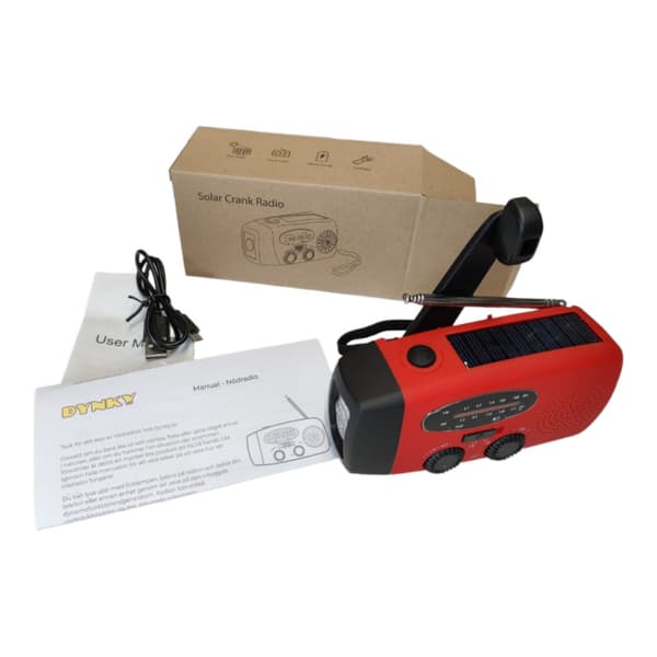 Nödradio Delux 2000mAh Powerbank Dynamo VevRadio Solcell  3-USB