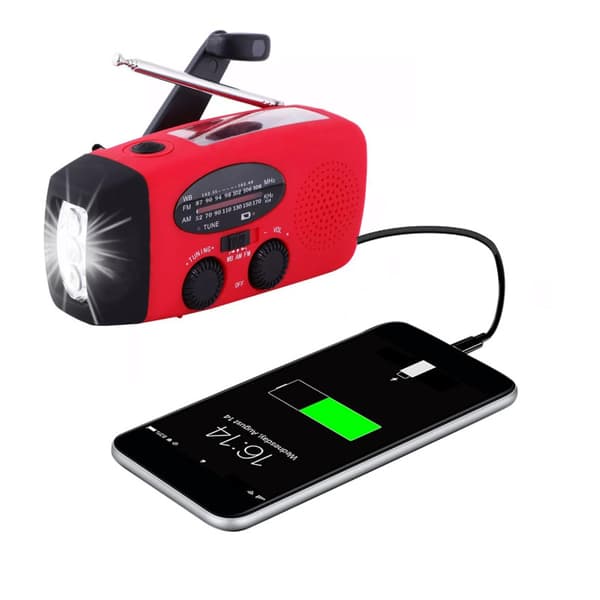 Nödradio Delux 2000mAh Powerbank Dynamo VevRadio Solcell  3-USB
