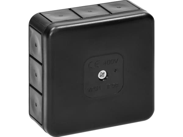 Surface mounted box PRO, IP55, 400V, 12 conduit entries, 85x85x37mm, black, OR-JB-13807/B