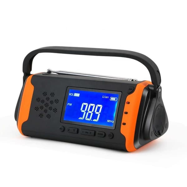 Nödradio Delux 4000mAh Powerbank Dynamo VevRadio Solcell 3-USB
