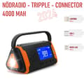 Miniatyrbild 1 av 10: Nödradio Delux 4000mAh Powerbank Dynamo VevRadio Solcell 3-USB