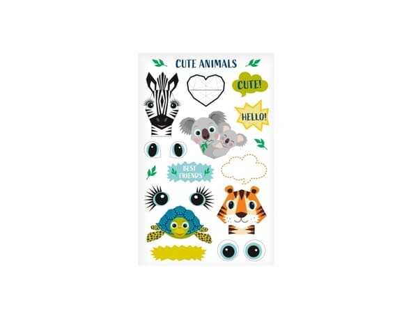 Herlitz 50040278, Monivärinen, Eläinkuvio, Poika/tyttö, 80 mm, 125 mm, 3 arkkia