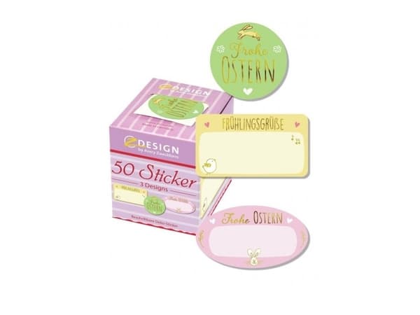 Avery 56857, Papir, Flerfarget, Avtagbar, Easter, Gutt/Jente, 50 stykker