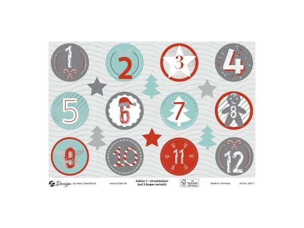 Avery 54617, Paperi, Monivärinen, Christmas pattern, Irroitettava, Paperi, Joulu