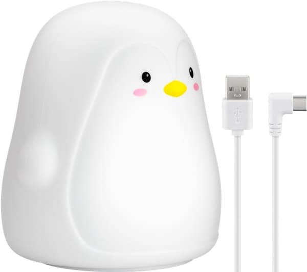 goobay - Yövalo - LED - 0,8 W - RGB/Lämmin valkoinen valo - 3000 K - pingviini - musta, valkoinen, keltainen, vaaleanpunainen, pinkki