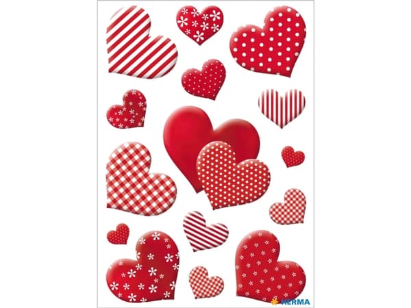 HERMA Flower hearts, Röd, Permanent, Pojke/flicka, Alla hjärtans dag, 45 styck, 3 ark
