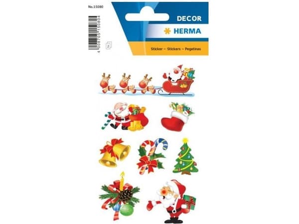 HERMA 15080, Paperi, Monivärinen, Kiinteä, Christmas, 24 kpl, 3 arkkia
