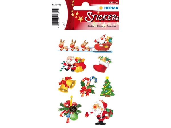 HERMA 15080, Paperi, Monivärinen, Kiinteä, Christmas, 24 kpl, 3 arkkia