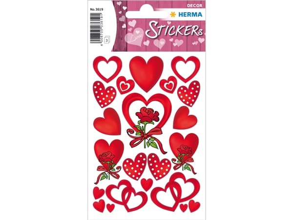 HERMA 3619, papper, Röd, Universal, Permanent, Pojke/flicka, Kärlek