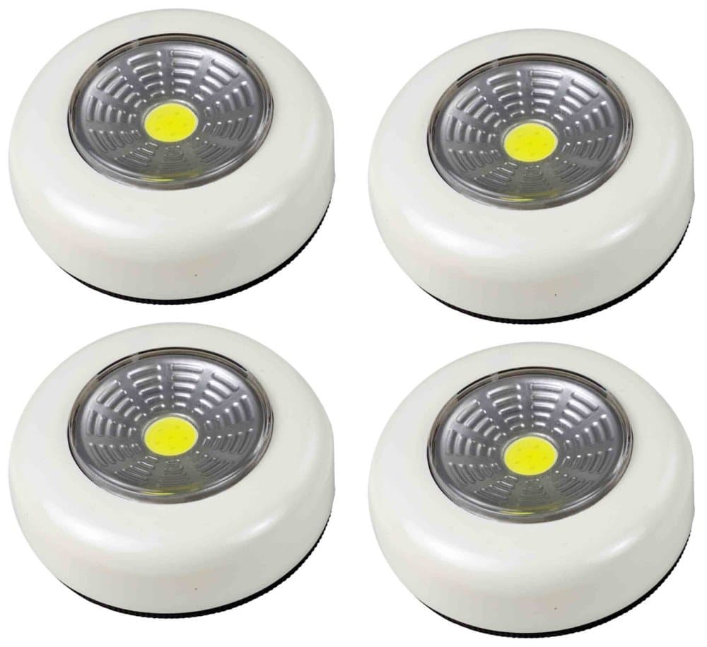 4-pack Batteridriven vit belysning LED downlight, spotlight