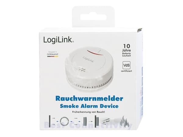 LogiLink SC0010, Optical reflekterende detektor, Trådløs, Hvit, 85 dB, Flate-montert, 10 år